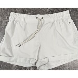 Mondetta Outdoor Project Womens Shorts Tie Waist Zip Pockets Cuffed Lt Gray XL